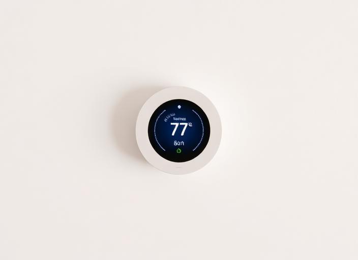 Digitales Thermostat einer modernen Wärmepumpe